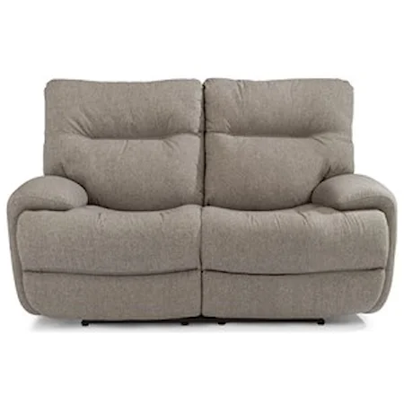 Power Reclining Love Seat with Large Pillow Arms